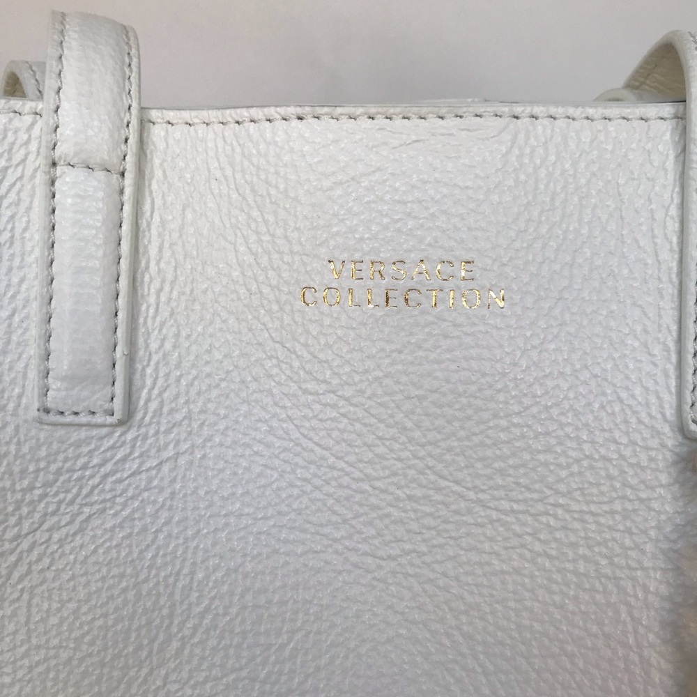 VERSACE COLLECTION PEBBLED LEATHER LARGE TOTE - Picture 2 of 6